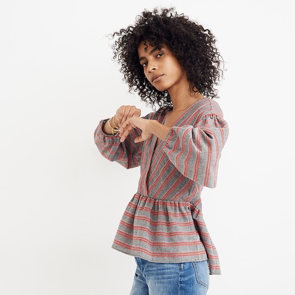 Madewell Striped Button Close Top Sz S - Picture 8 of 8